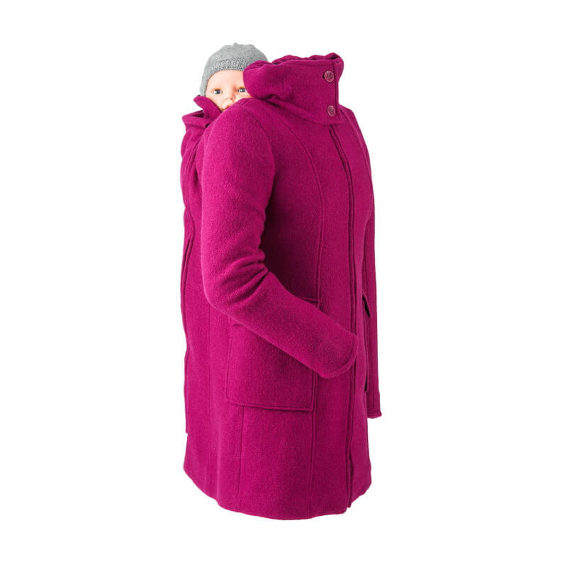 Mamalila Wol Hooded Draagjas - Bessen